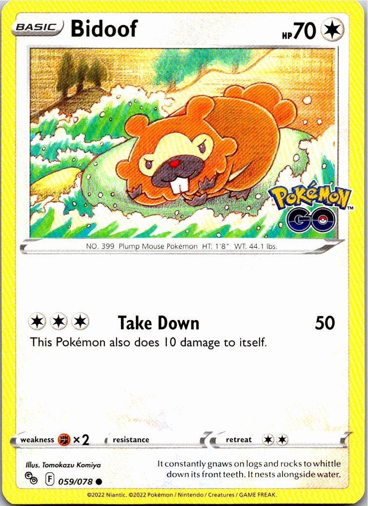 Bidoof Common Pokemon GO 059/078 LP