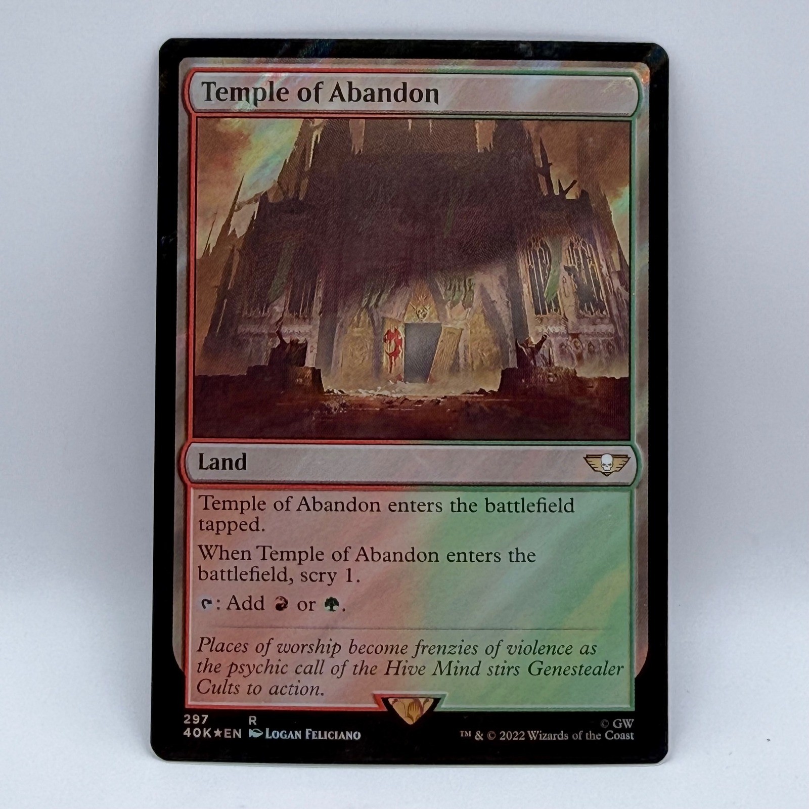 Temple of Abandon 297 Surge Foil Warhammer 40k MTG Land Rare Logan Feliciano