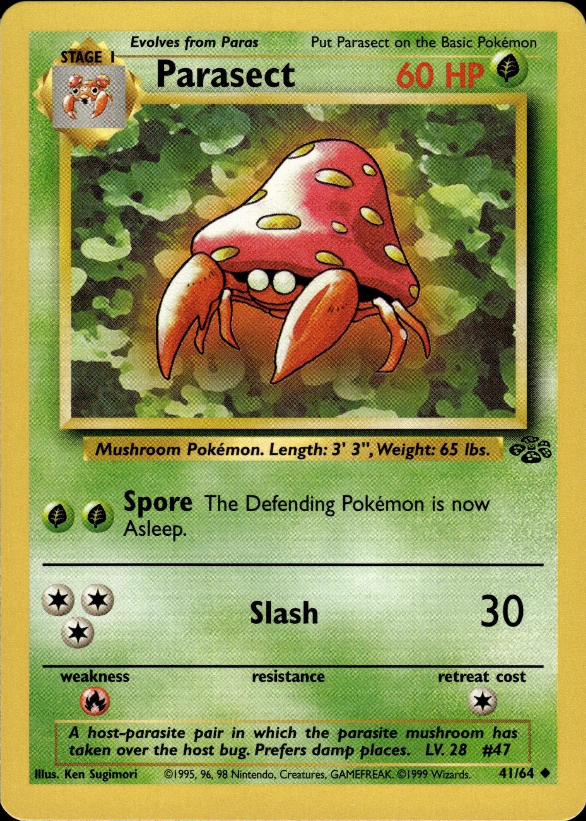 Pokemon Jungle Uncommon Parasect 41/64 – Near Mint (NM)