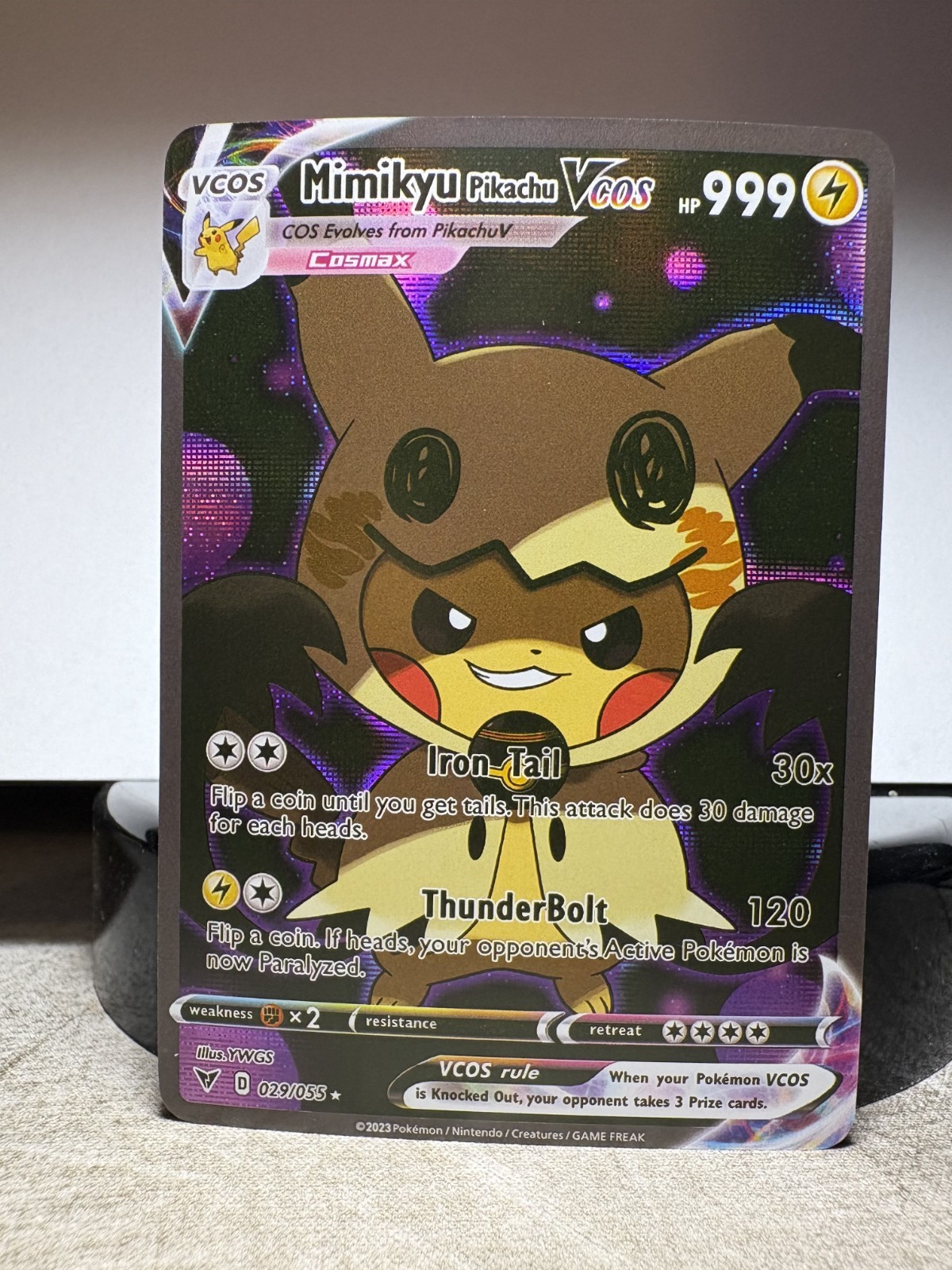 Mimikyu Pikachu Pokémon Card VCOS Holo Cosplay (29/55)🔥