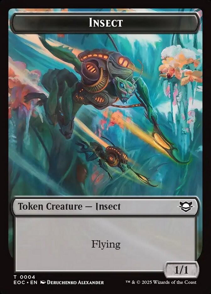 (x4) Insect Elemental 0004 0007 Set of Double Sided Token EOC MTG Near Mint