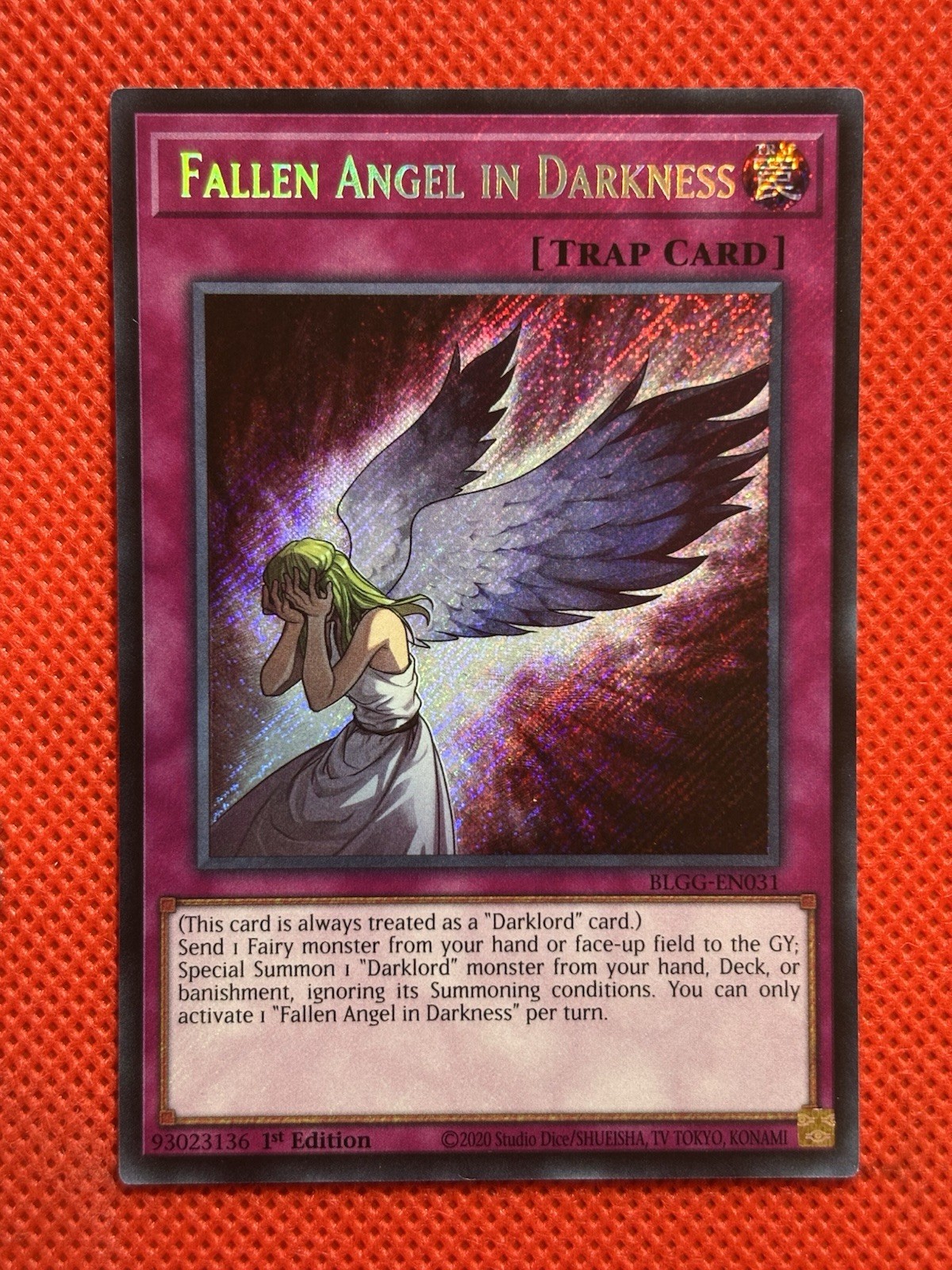 YuGiOh! – Fallen Angel In Darkness BLGG-EN031 Secret Rare 1st Edition Near Mint