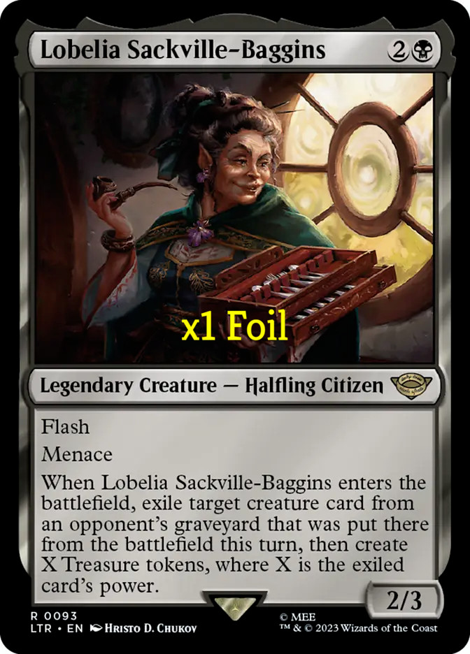MTG Foil LOTR: Tales of Middle-earth LTR Lobelia Sackville – Baggins MINT