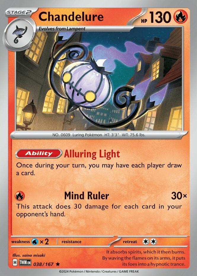 Chandelure – 038/167 – Holo Rare – Near Mint