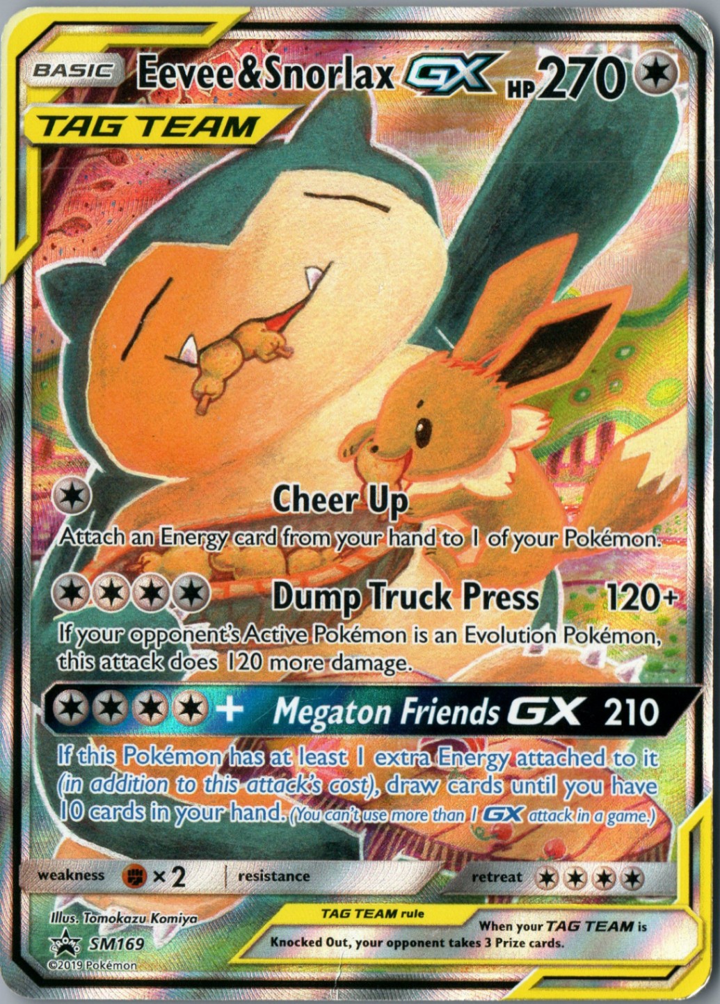 Eevee & Snorlax GX Promo SM Promos SM169 NM Holofoil – Pokemon