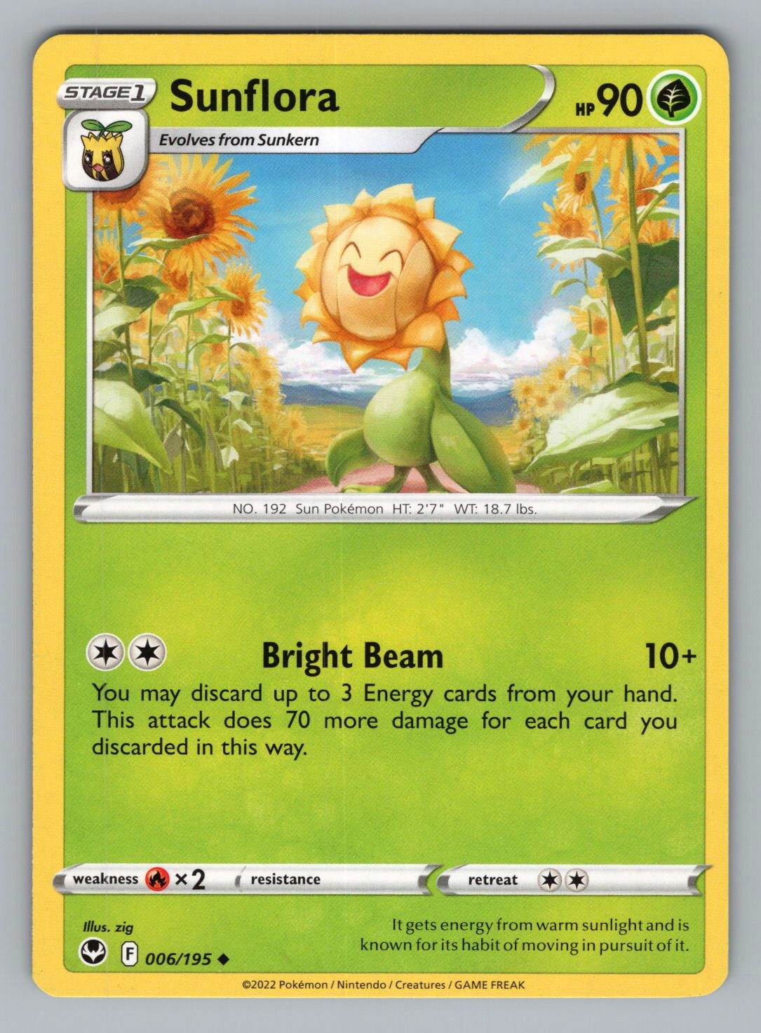 SUNFLORA 006 UC POKEMON LP SIT ZIG’:*