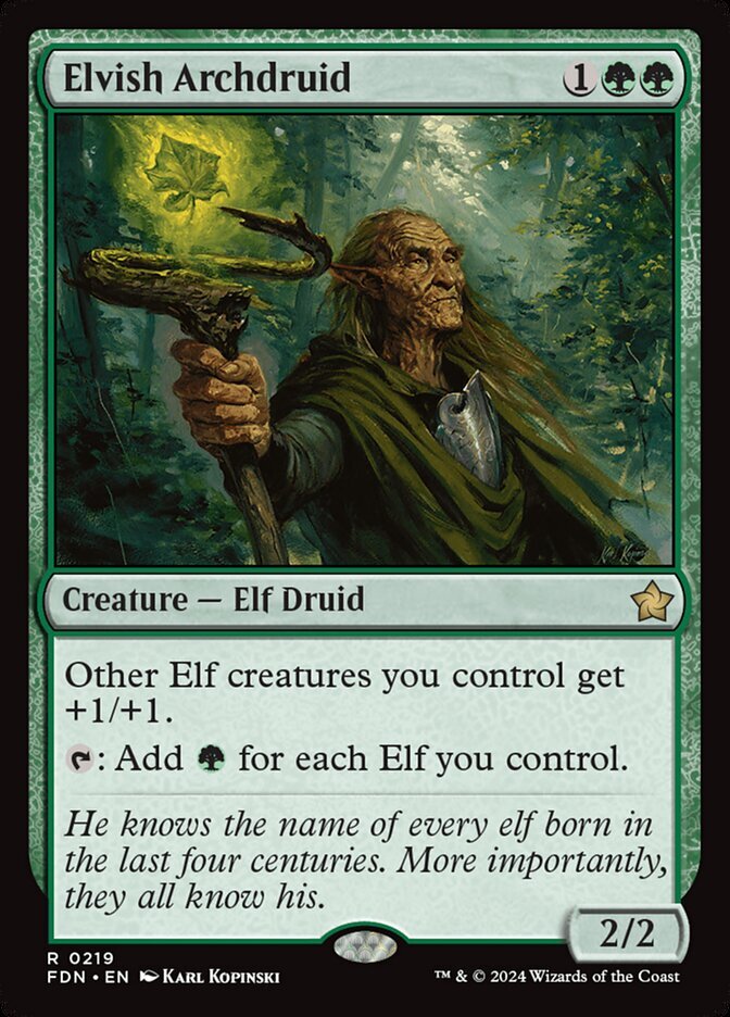 MTG Magic the Gathering Elvish Archdruid (219/789) Foundations LP