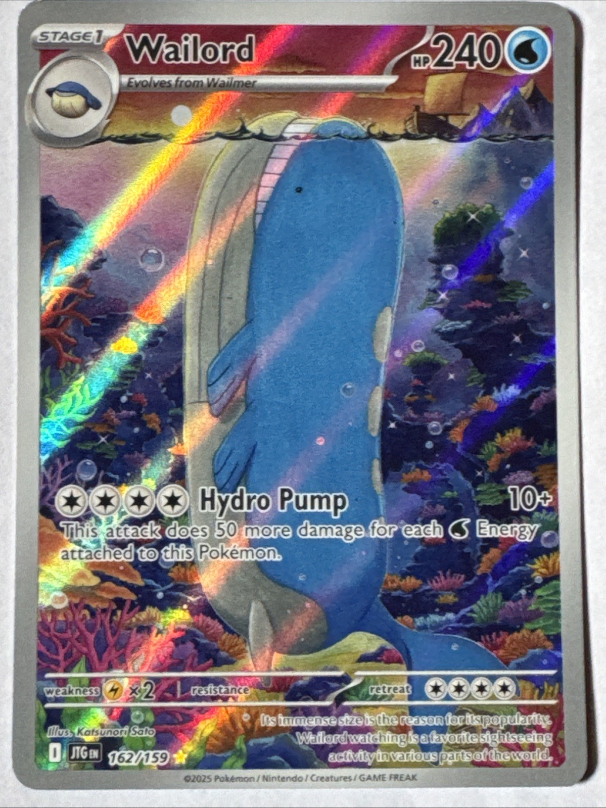 Wailord 162/159 Illustration Rare Pokémon TCG Journey Together NM