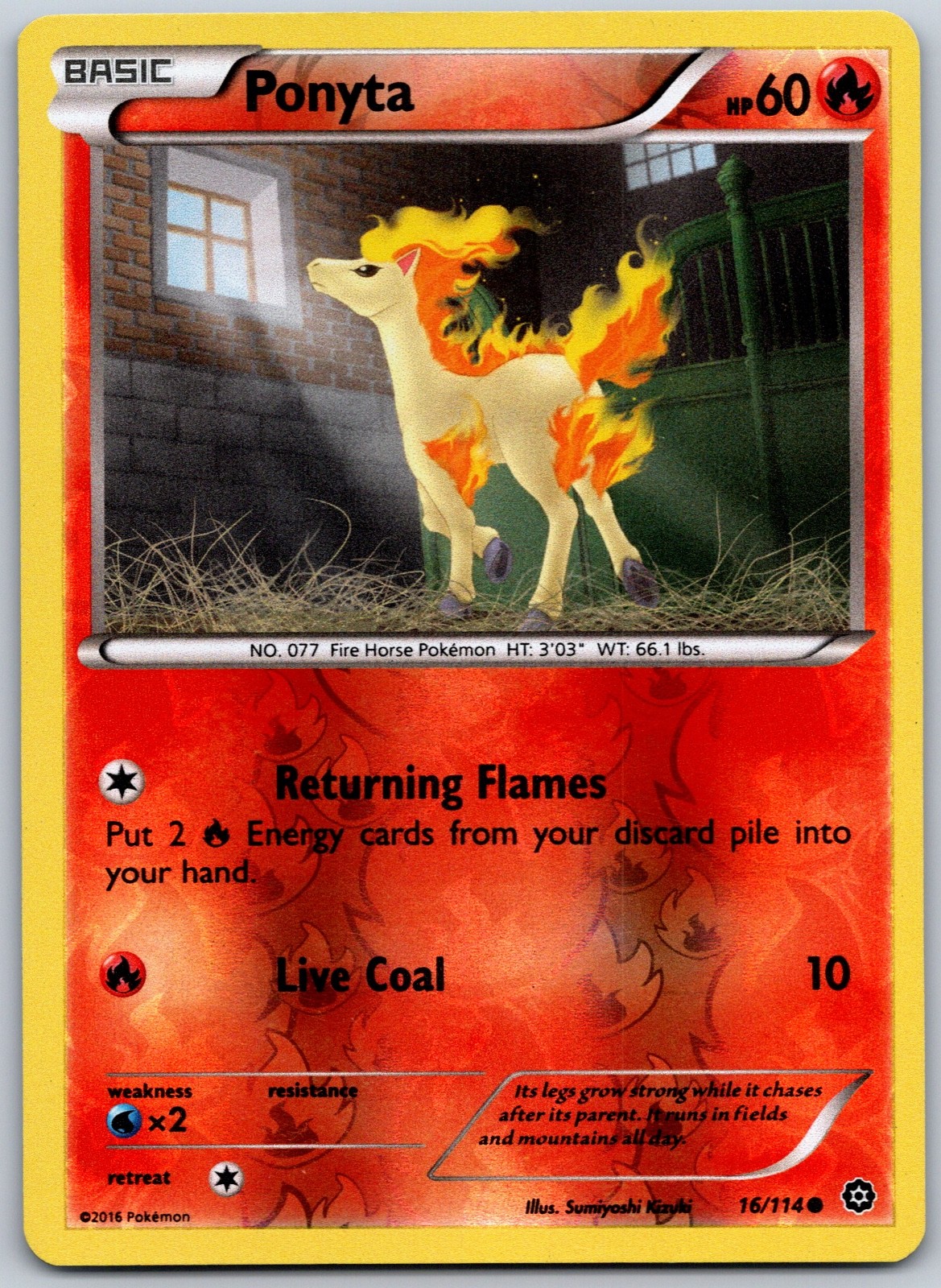 Ponyta Reverse Holo XY – Steam Siege Sumiyoshi Kizuki 16/114 NM
