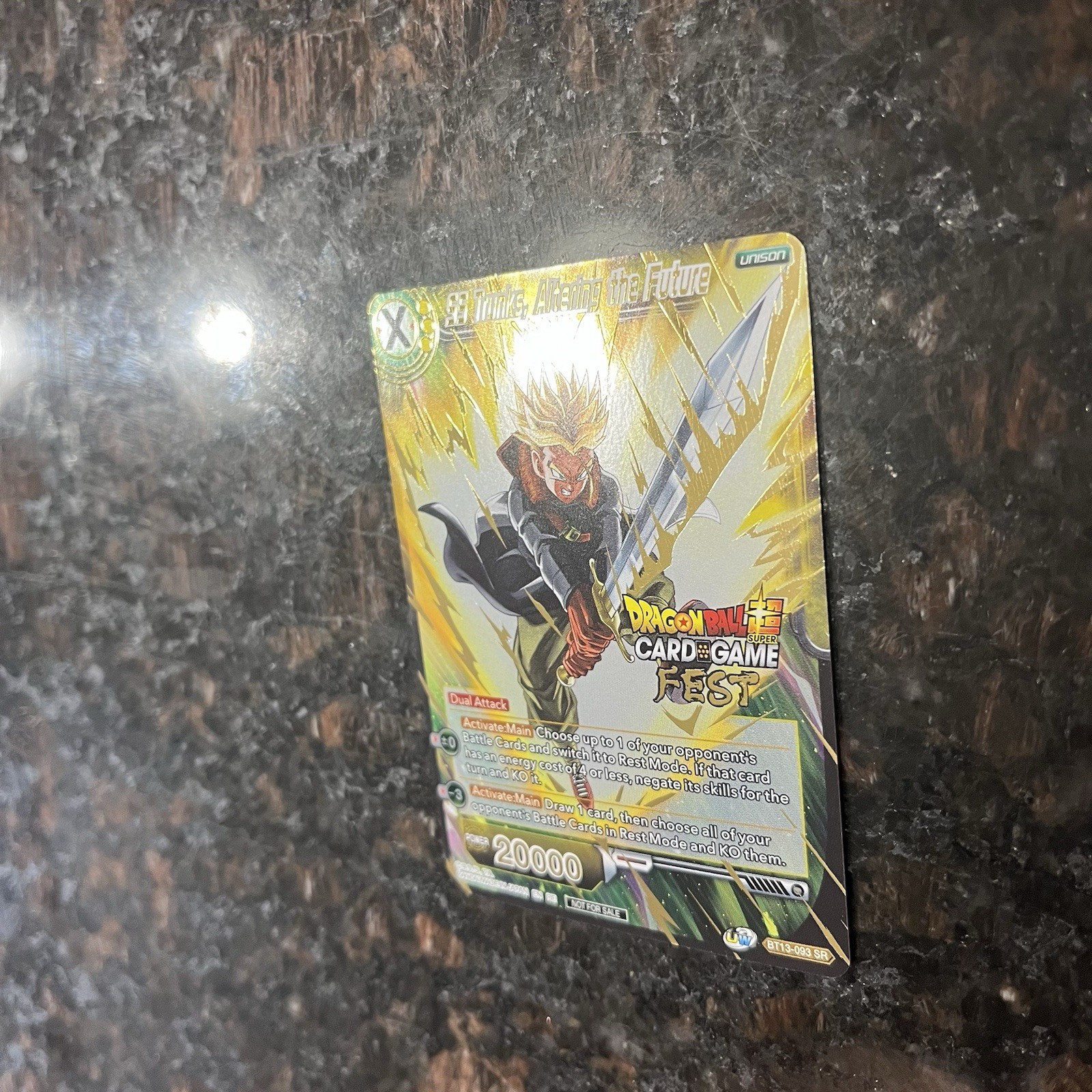 SS Trunks Altering the Future FEST STAMP Foil Dragon Ball Super Card Game | NM