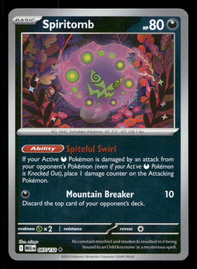 Spiritomb 087/132 Mega Evolution Reverse Holo NM/M Pokemon