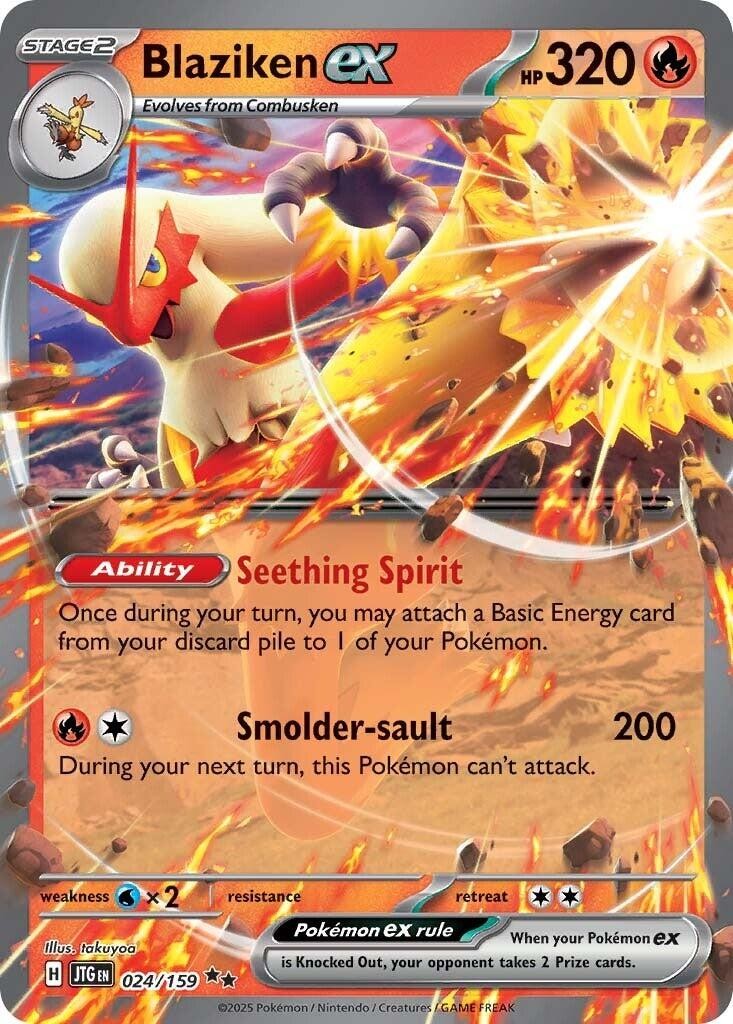 Blaziken ex JTG 024/159 Pokémon SV09: Journey Together Double Rare Holofoil E…