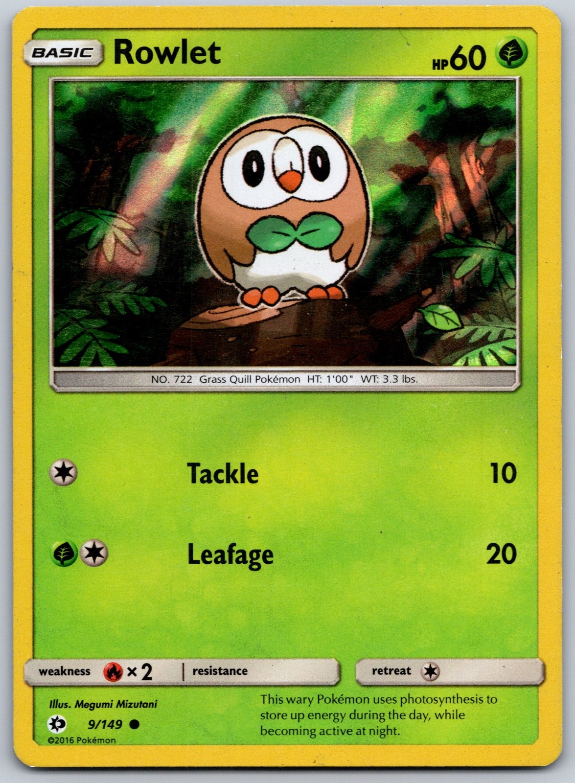 Rowlet – 9/149 (Water Web Holo) Promo Megumi Mizutani Miscellaneous Cards & Prod