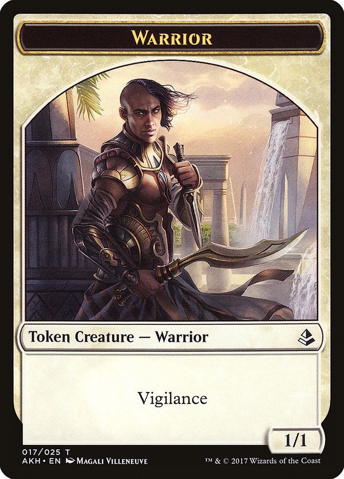 MTG WARRIOR 1/1 WHITE TOKEN WITH VIGILANCE 017 – AMONKHET AKH