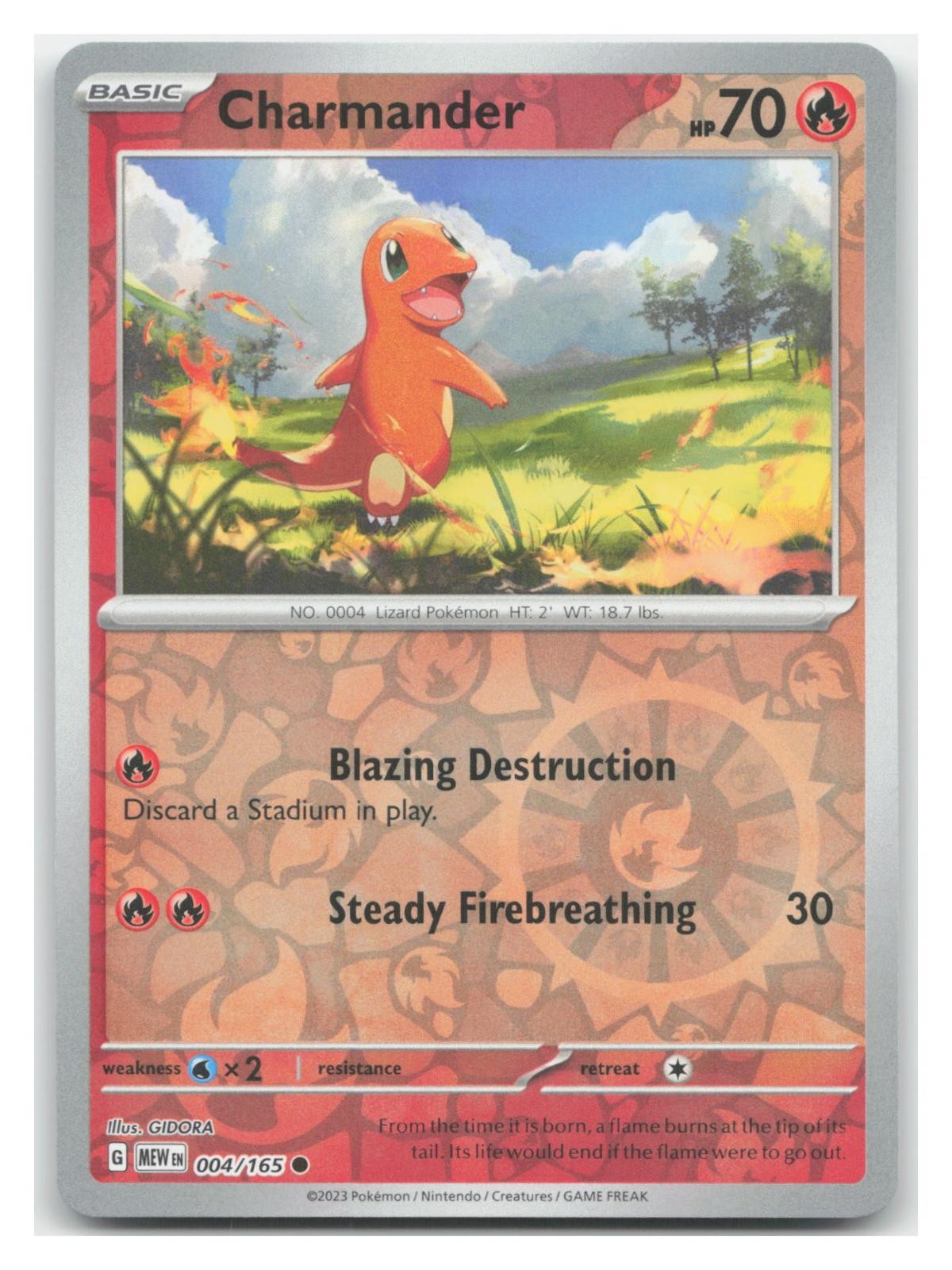 Charmander 004 151 Pokemon Reverse Holo 🔥B2G1 Coupon🔥 NM