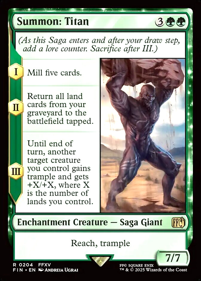 MTG Summon: Titan 204 Rare Foil Final Fantasy