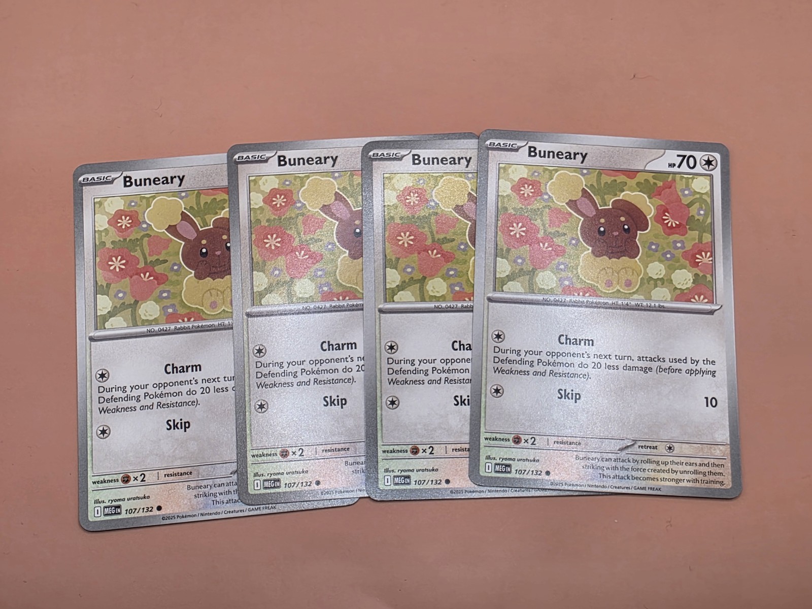 4x Buneary 107/132 Me01: Mega Evolution PLAYSET x4 – Pokemon TCG