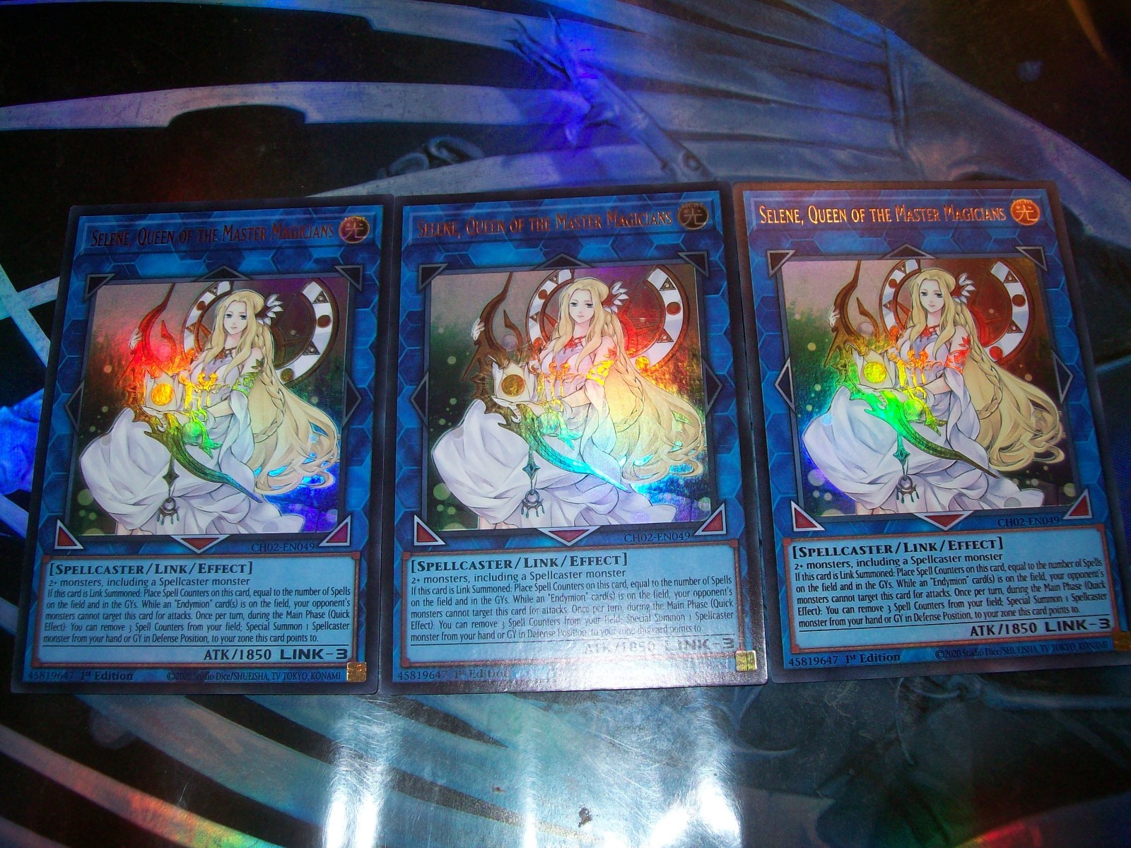 3x Selene, Queen of the Master Magicians 1st Edition Ultra Rare CH02-EN049
