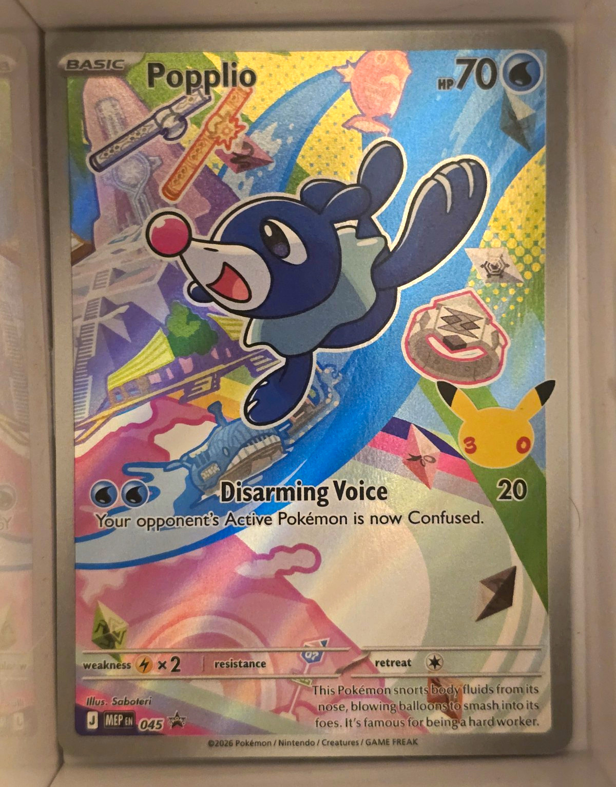 Pokemon TCG Popplio 045 Mega Evolution Promo First Partner Full Art Holo English
