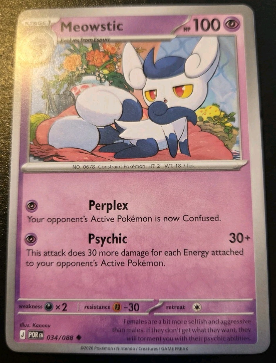 Meowstic 034/088 Uncommon Mega Evolution: Perfect Order Pokemon TCG