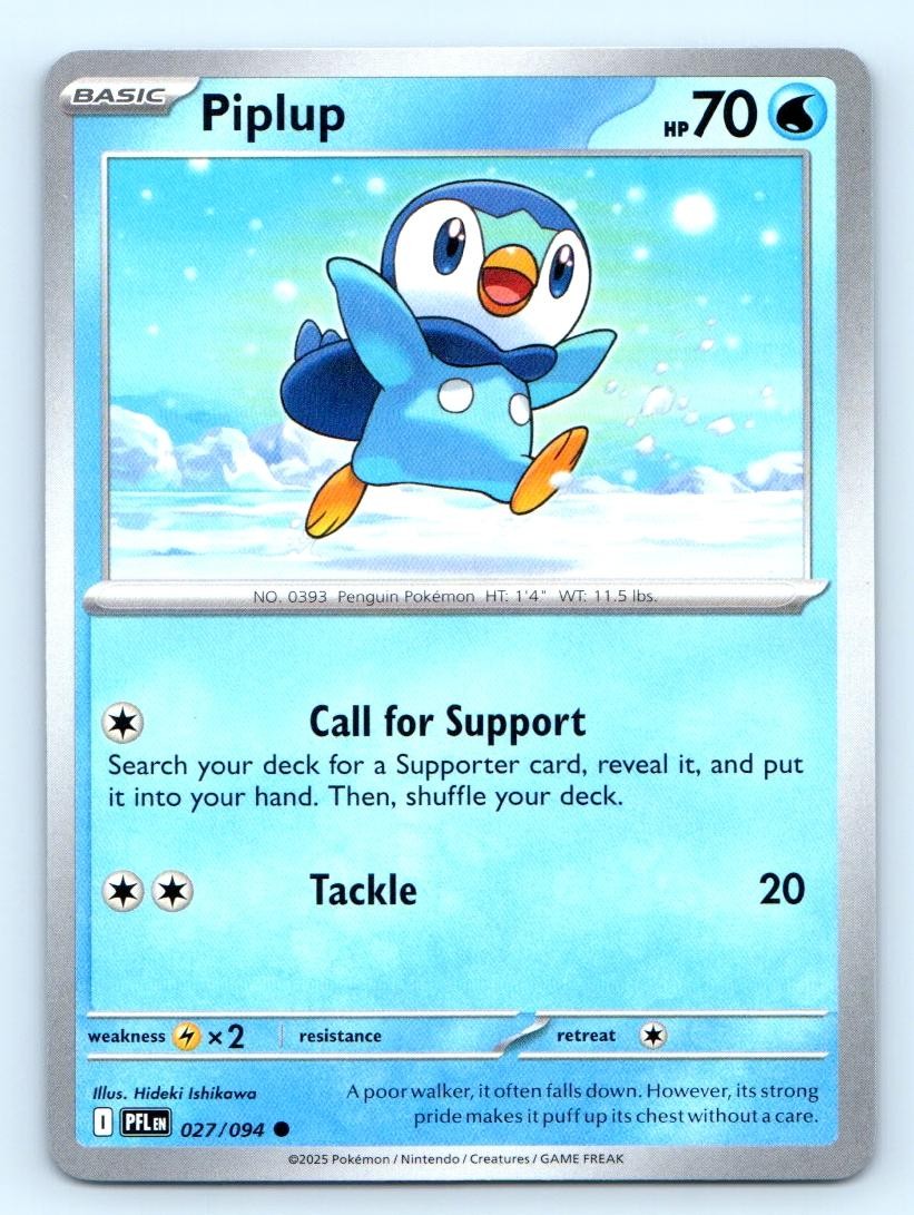 Piplup 027/094 Common Phantasmal Flames Pokemon Near Mint