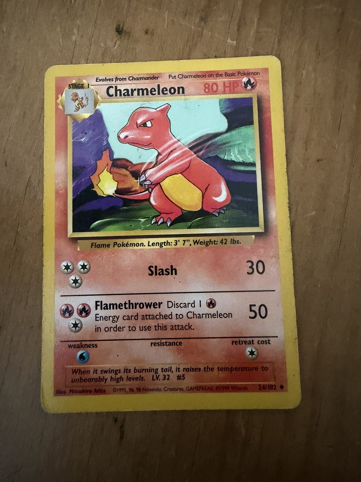 Pokémon TCG Charmeleon 24/102 Original Base Set Uncommon Card