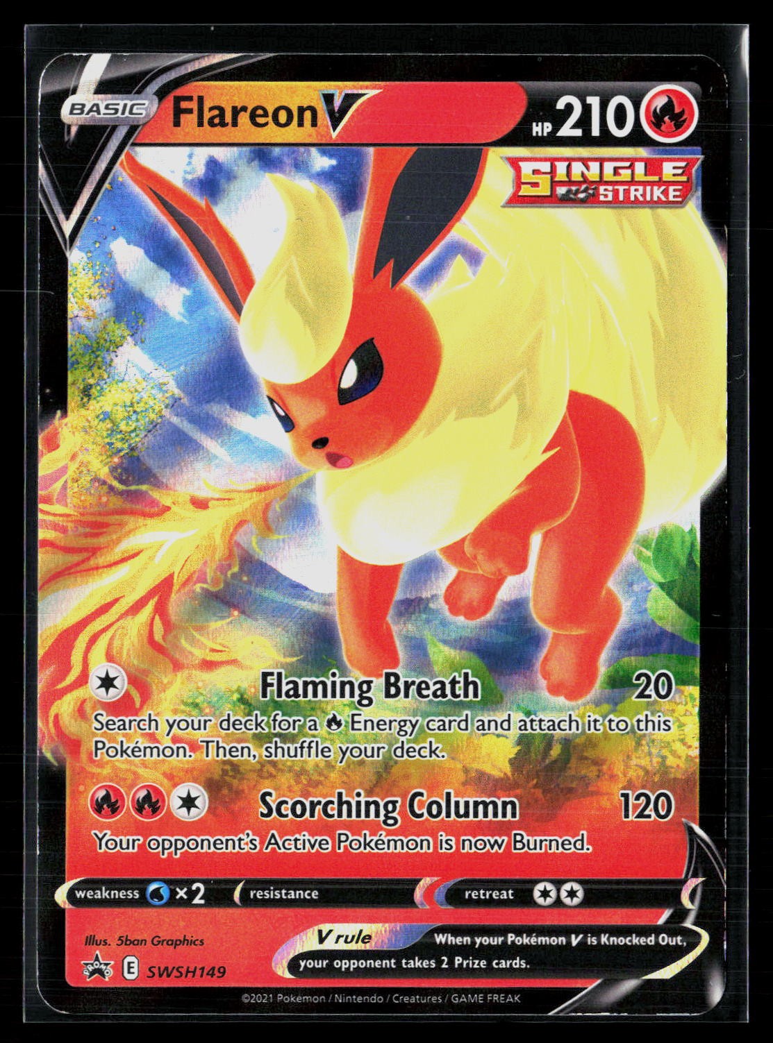 Flareon V SWSH149 Black Star Promo Holo Sword & Shield Pokemon NM