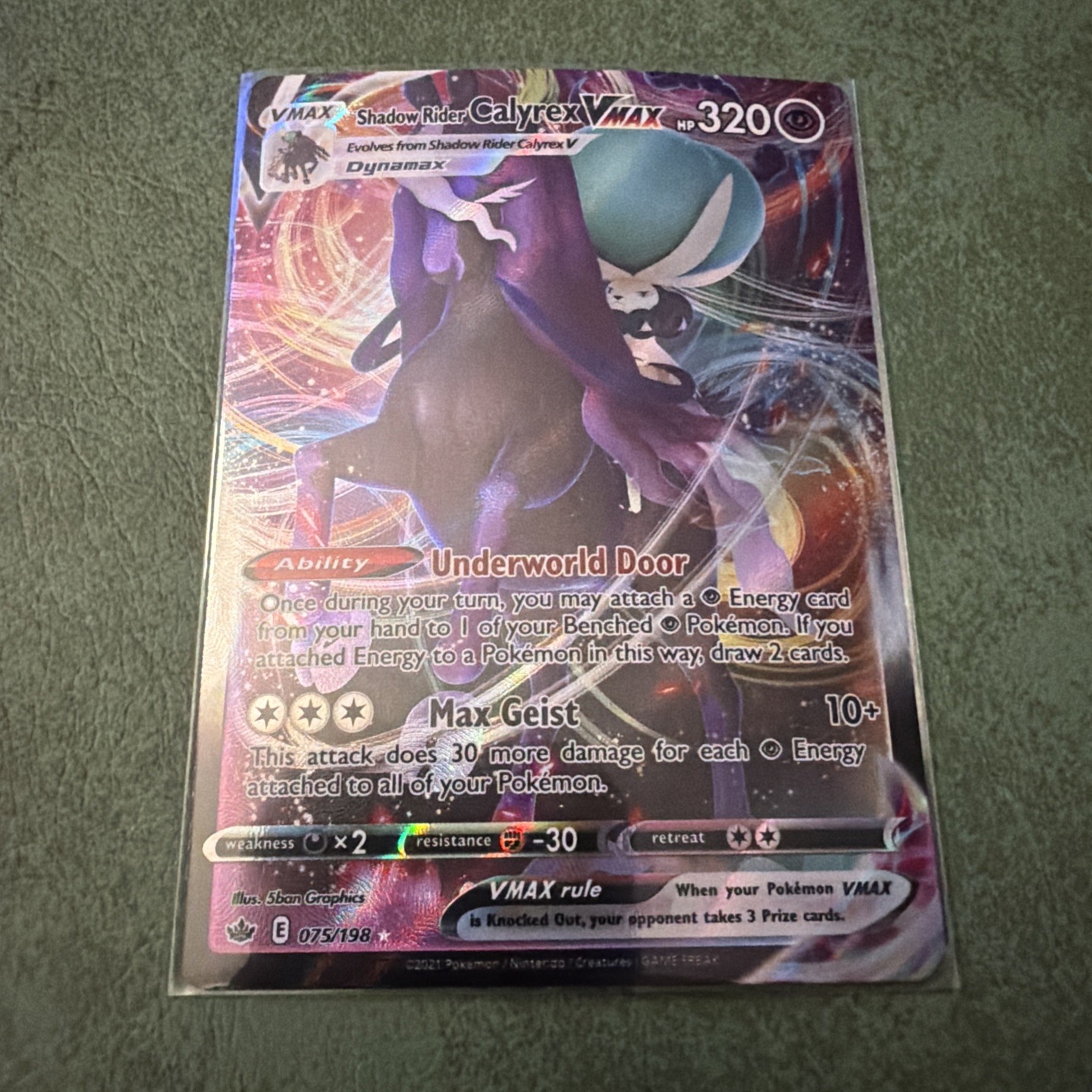 Shadow Rider Calyrex VMAX 075/198 Swsh06: Sword & Shield – Chilling Reign Holo
