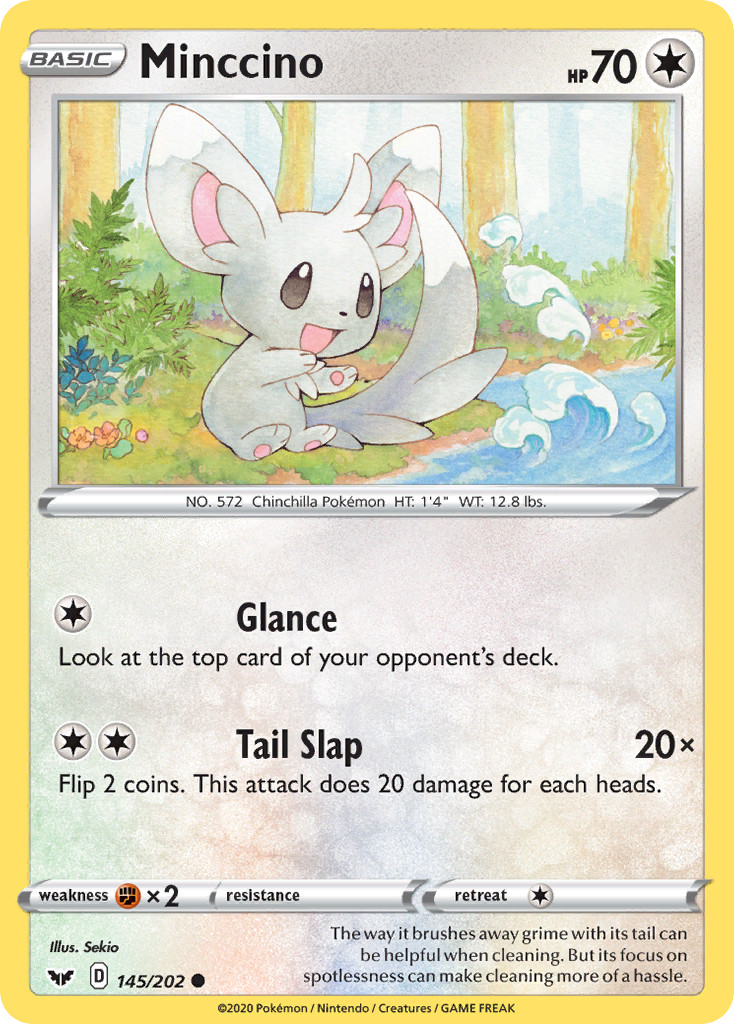 MINCCINO 145/202 C SWORD & SHIELD POKEMON LP SEKIO
