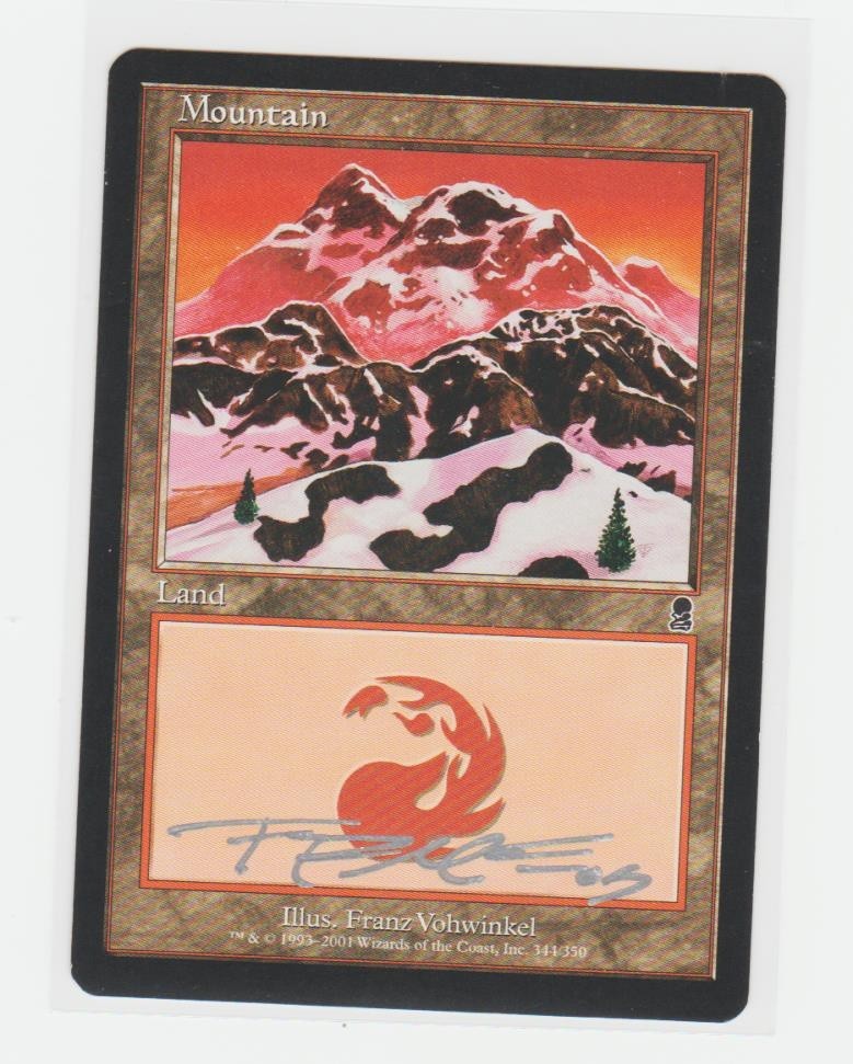 Magic the Gathering ~ Mountain (344 B) ~ M/NM ~ Odyssey ~ Signed by Artist #1