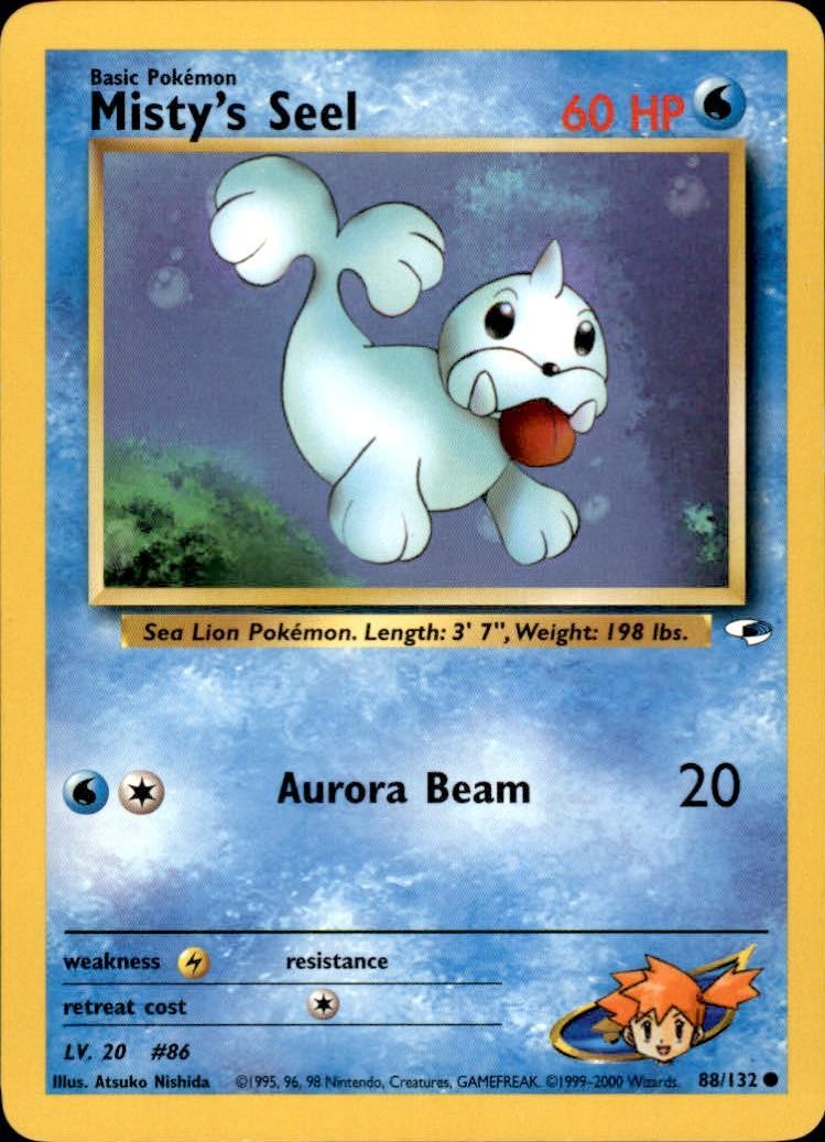Misty’s Seel 88/132 Regular Gym Heroes NM Pokémon TCG Any 3 Free Ship
