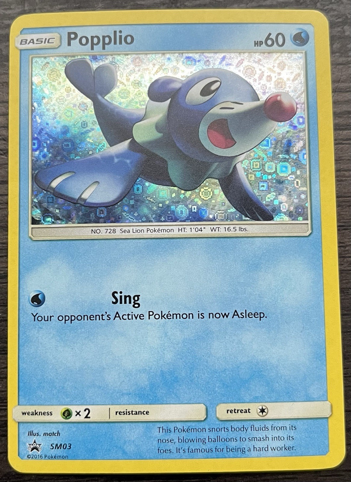 Popplio – (General Mills Promo) Sun & Moon Promo SM03 Holo Lightly Played LP