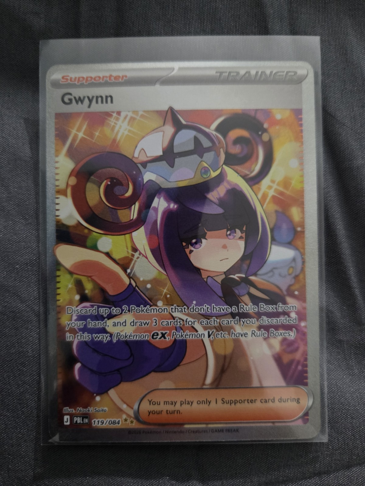 Pokémon TCG Gwynn SIR- Pitch Black – Near Mint / Pack Fresh