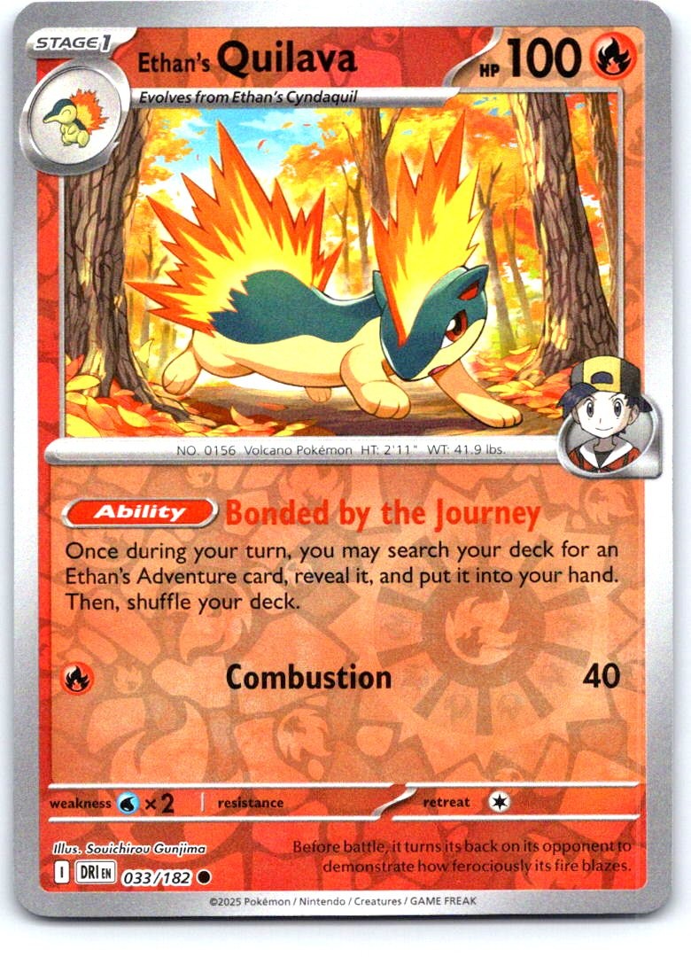 Ethan’s Quilava 033/182 Common Destined Rivals Pokemon Reverse Holo Near Mint