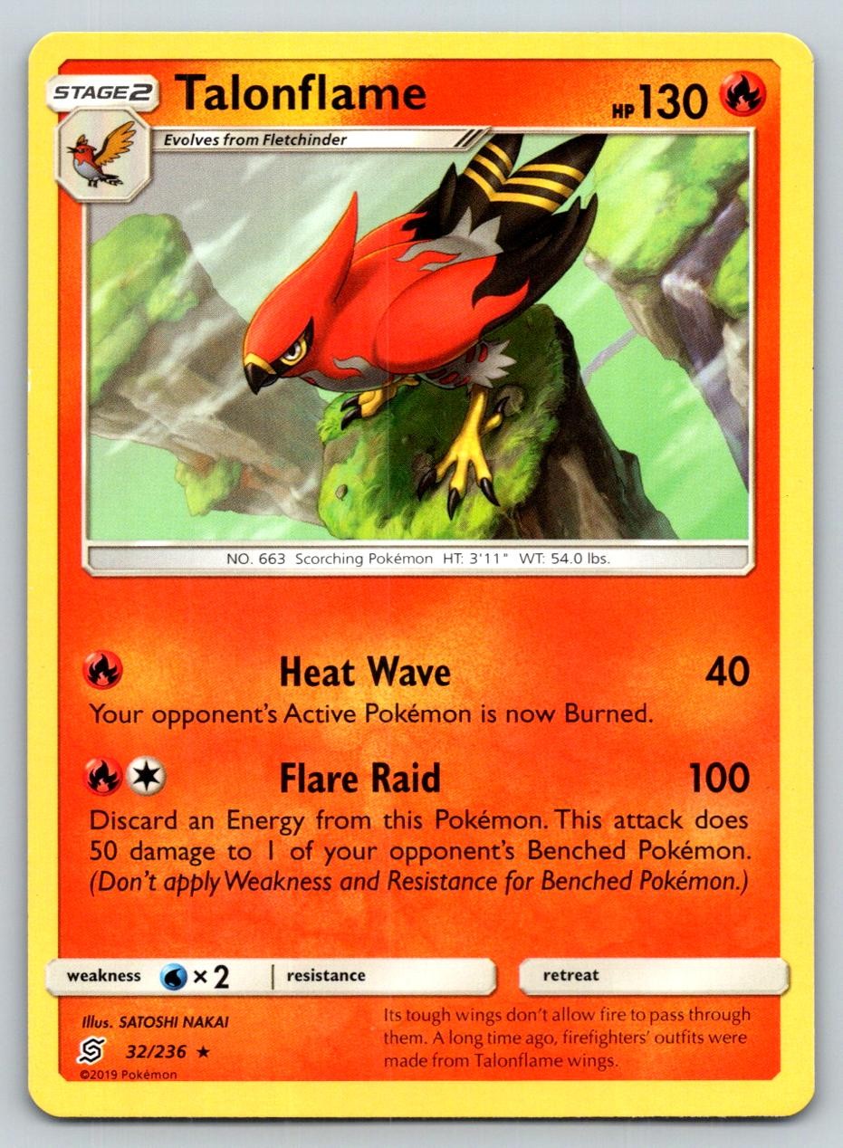 TALONFLAME 32/236 R UNIFIED MINDS POKEMON MP NAKAI