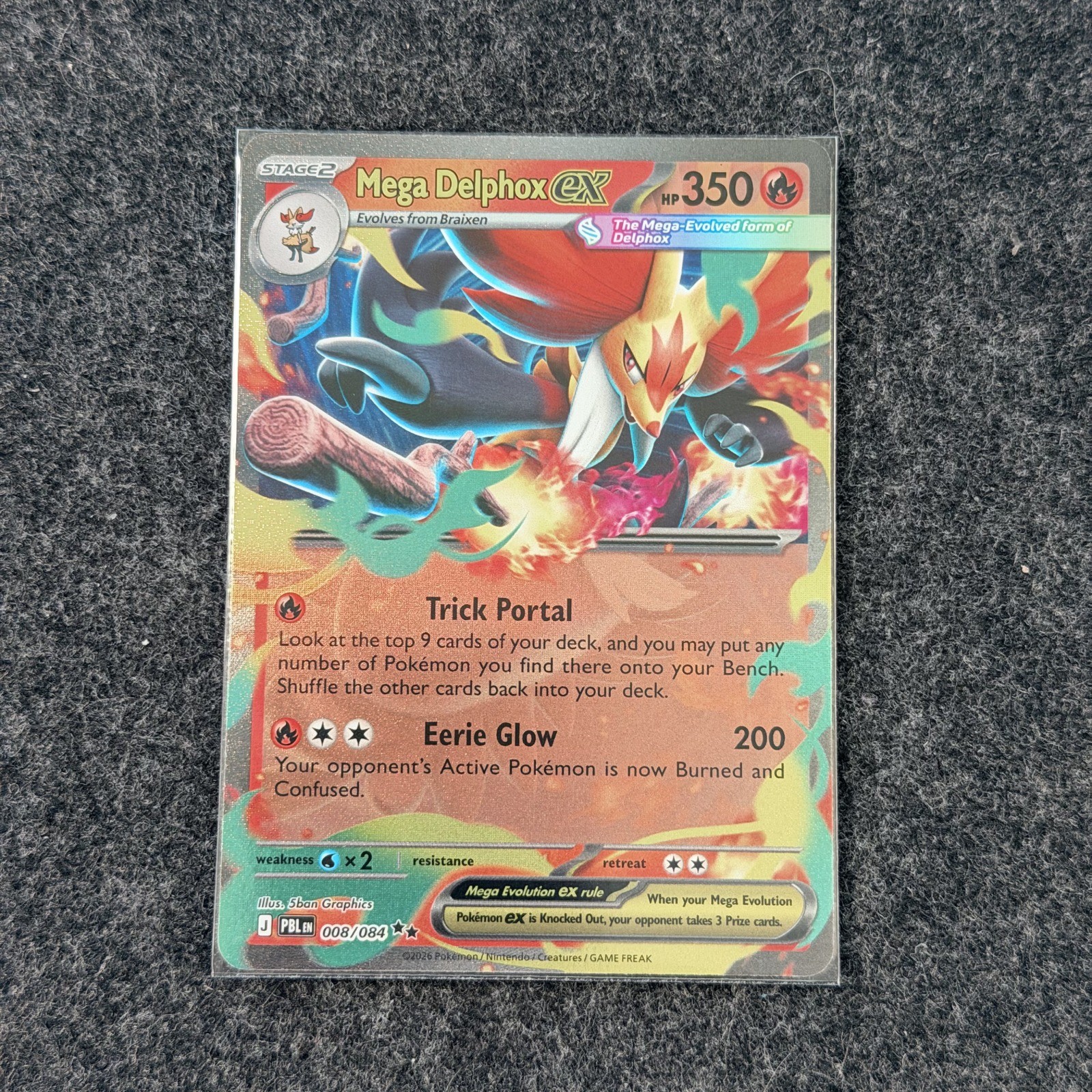 Delphox V Holo Ultra Rare SWSH11: Lost Origin 027/196 NM