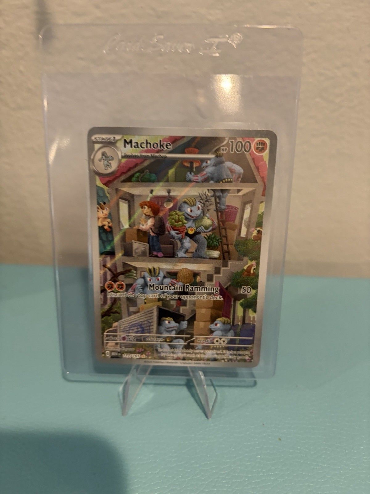 S#0025 Pokemon TCG Machoke 177/165 SV 151 Illustration Rare Full Art Holo Engl