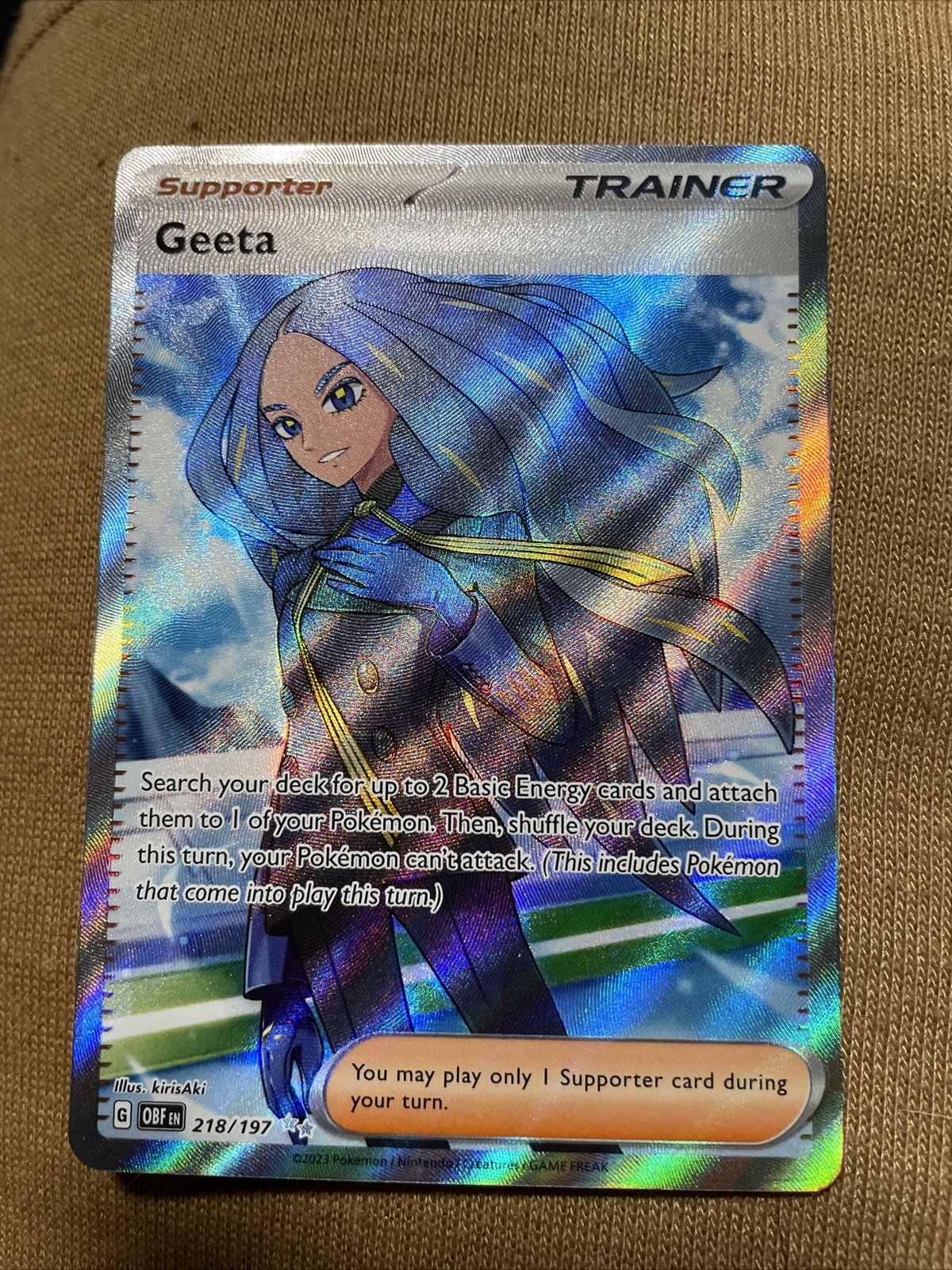 Geeta 218/197 Full Art Obsidian Flames Pokemon Card Fresh NM