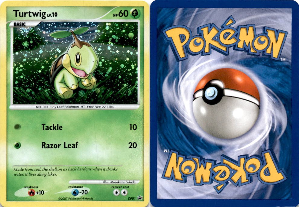 Turtwig DP01 Diamond & Pearl Black Star Promo Holo 2007 LP