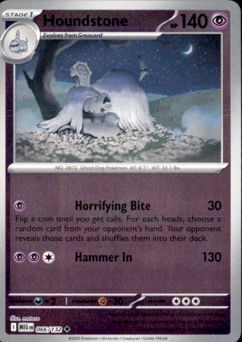 Houndstone – Reverse Holo Uncommon ME01: Mega Evolution 066/132 NM matazo 2025