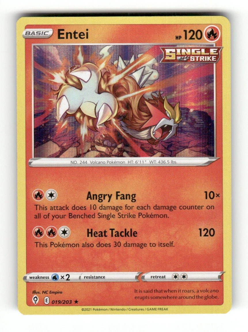 Entei 019/203 Holo Rare Evolving Skies Pokemon Lightly Played NC Empire