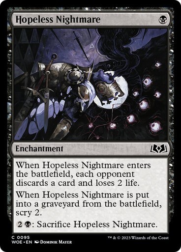 Hopeless Nightmare NM Wilds of Eldraine [WOE] MTG Common #0095 Near Mint Regular
