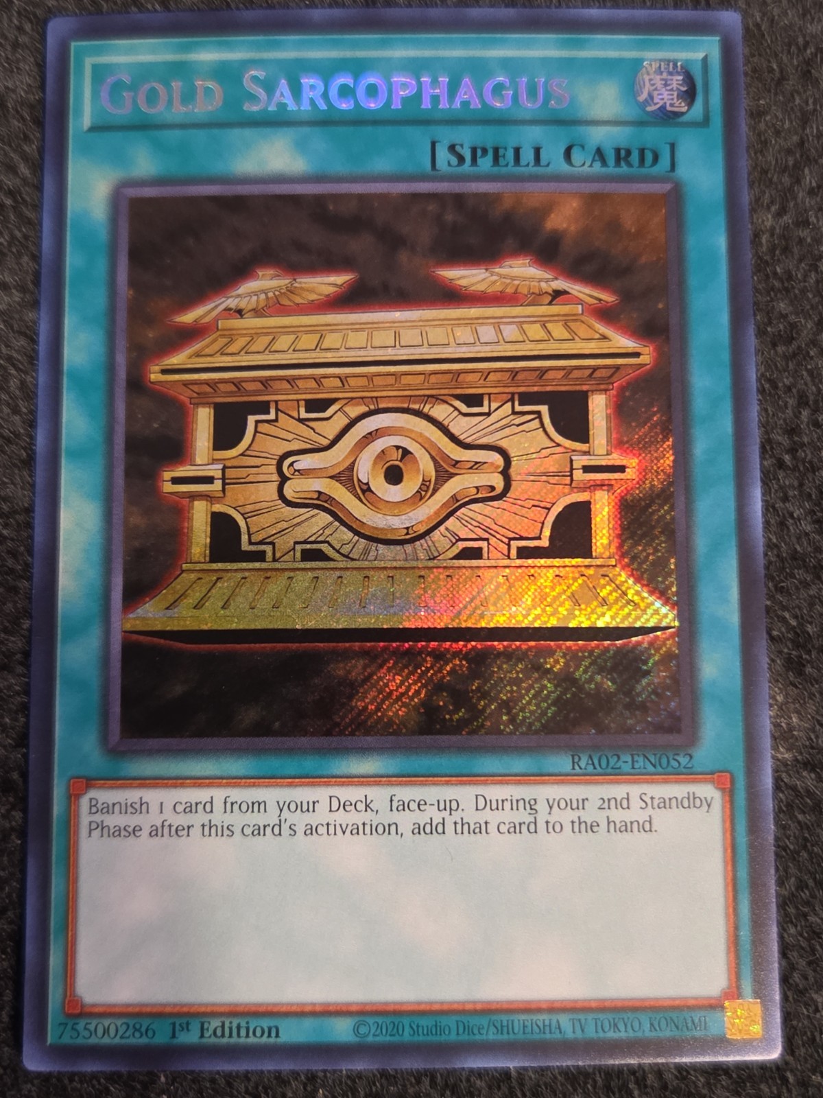 Yugioh! – Gold Sarcophagus – RA02-EN052 – Secret Rare – 1’st Edition – NM/M