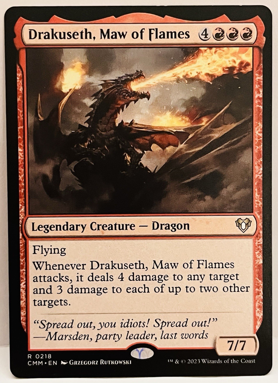 Drakuseth, Maw of Flames – #218-MTG-Commander Masters-Regular-LP