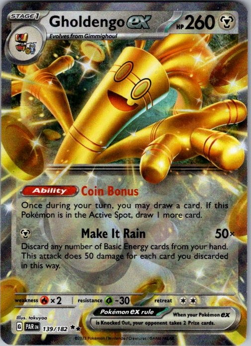 Pokemon PAR Gholdengo ex – 139/182 takuyoa NM Holo