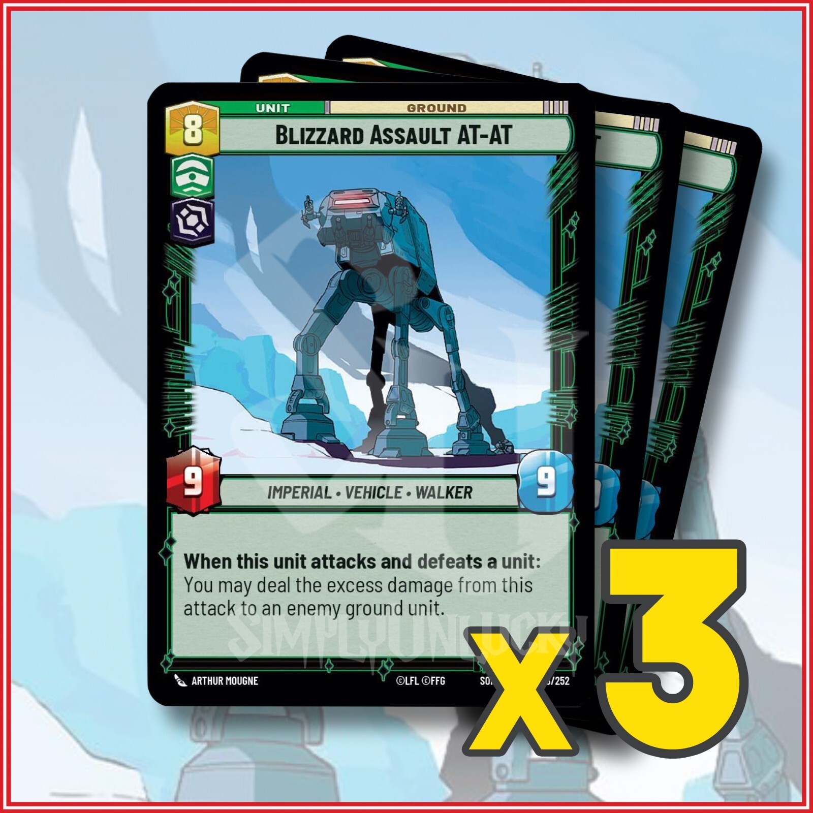 STAR WARS UNLIMITED TCG: Blizzard Assault AT-AT 088/252 x3 UC Spark of Rebellion