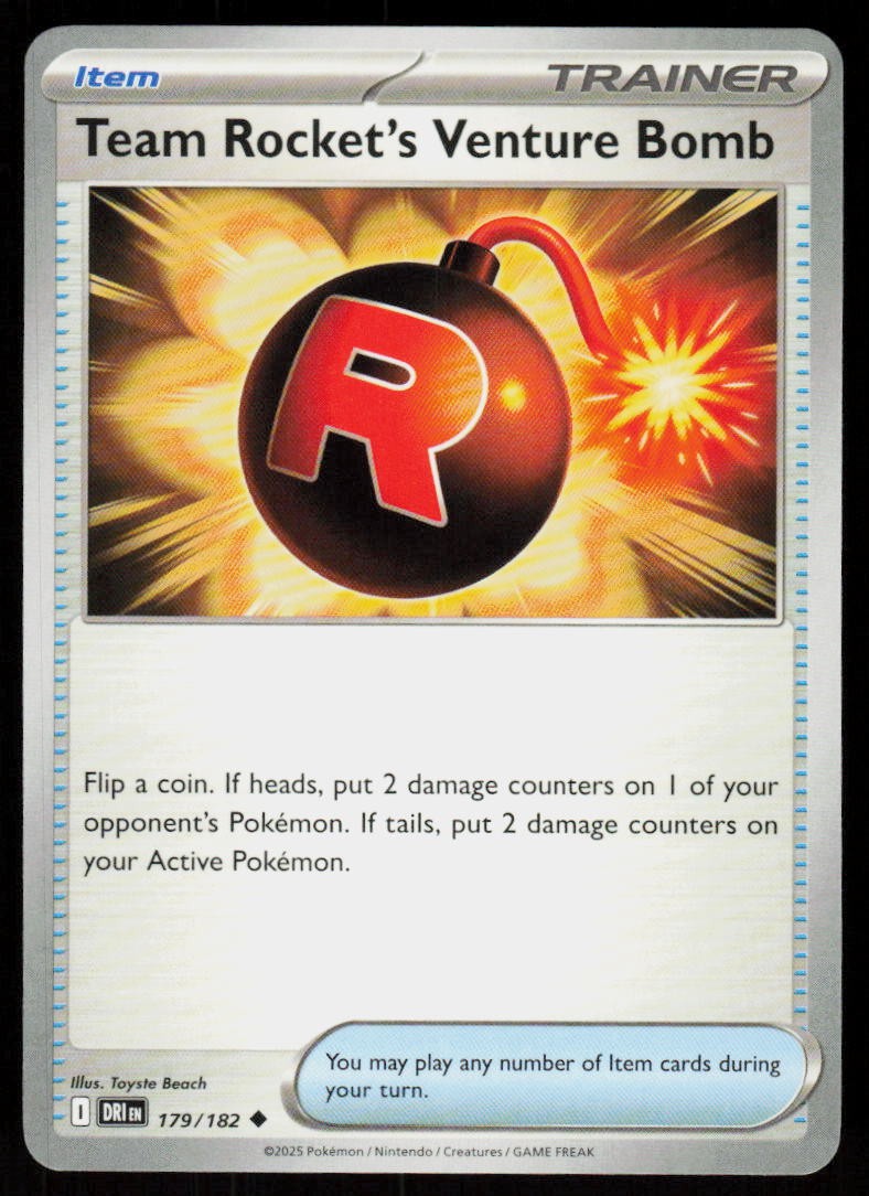 Team Rocket’s Venture Bomb 179/182 Uncommon Destined Rivals Pokemon Near Mint