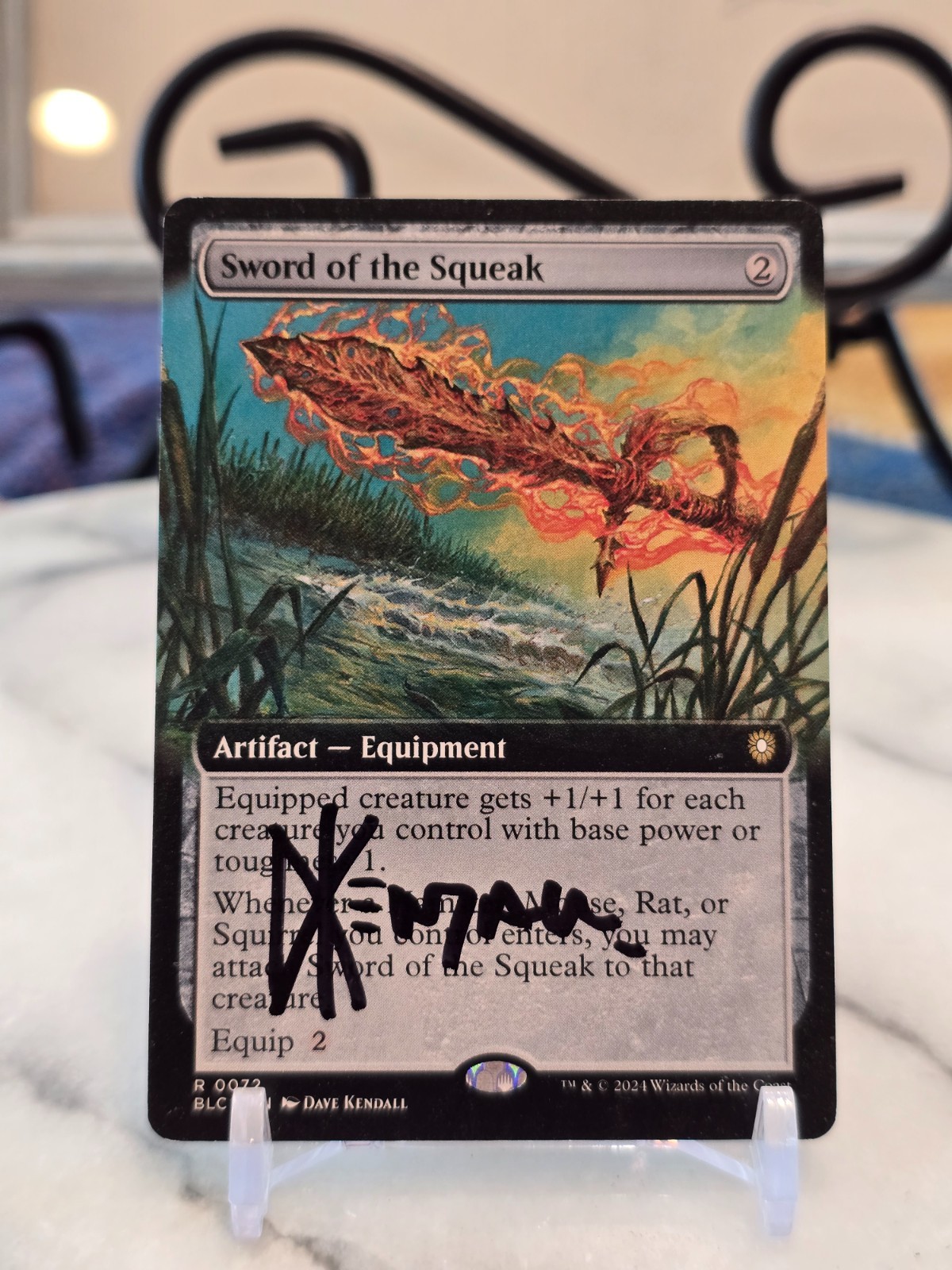 MTG Sword of the Squeak (Extended Art) Commander: Bloomburrow (ARTIST SIGNED) LP