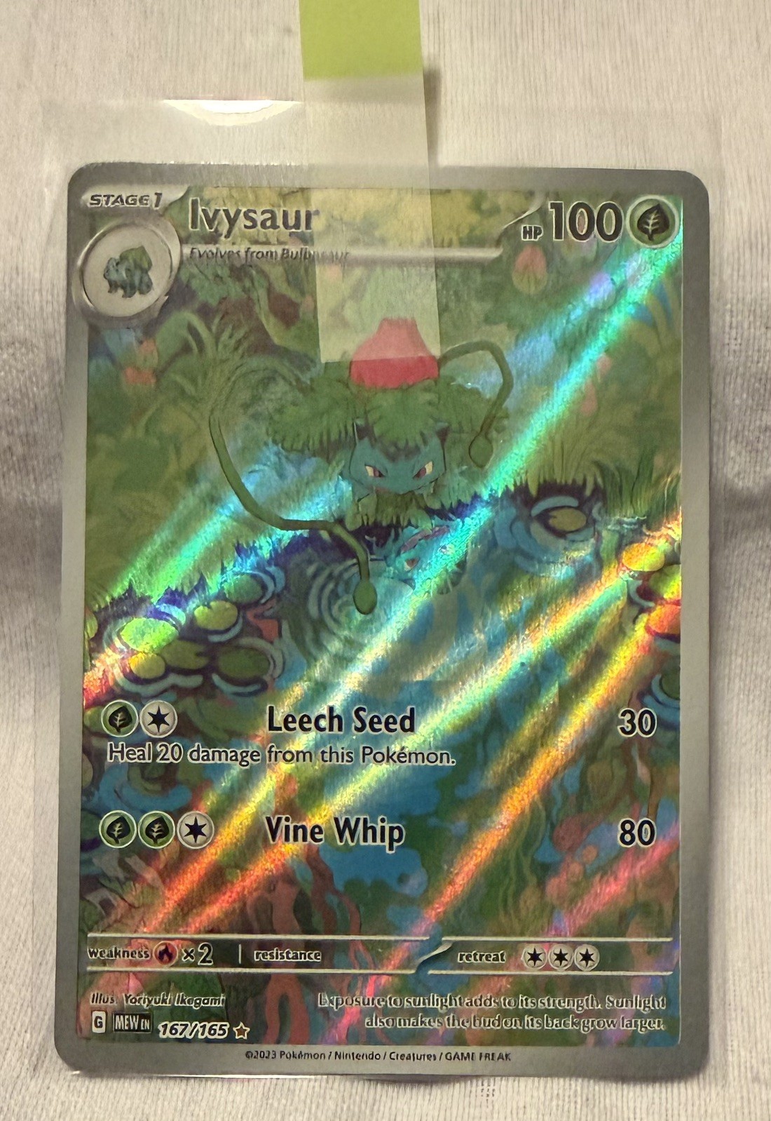Pokémon TCG Ivysaur 167/165 151 Illustration Rare Holo Card