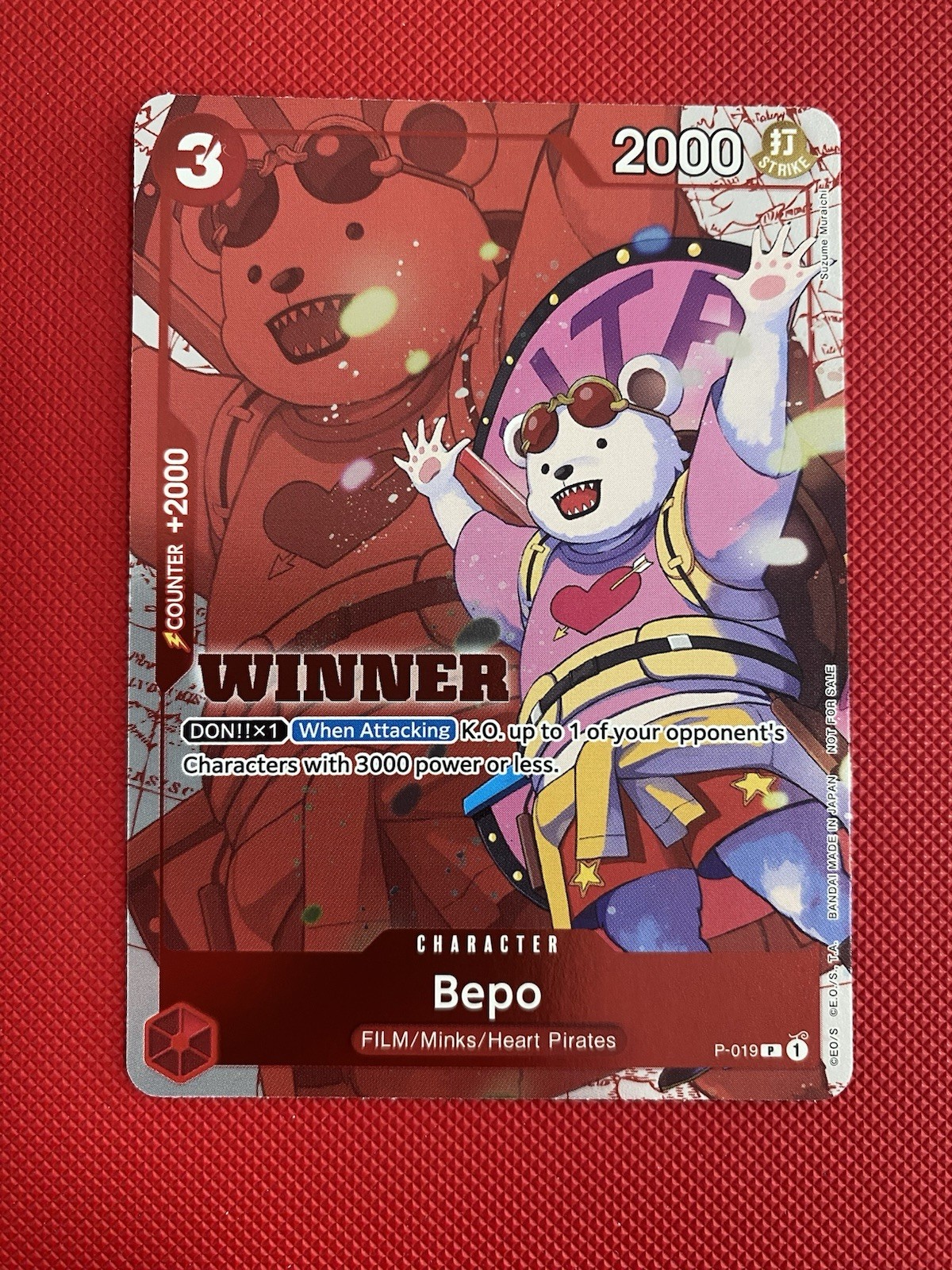 Bepo (Winner Pack Vol. 7) P-019 One Piece TCG Promo Card Foil